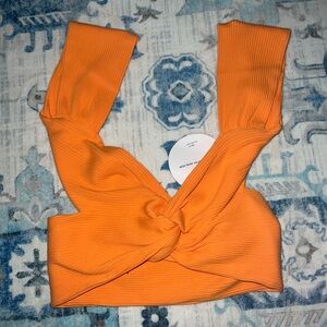 Orange Twist Front Women's Top